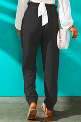 Pantalon Harlan taille haute uni patchwork (10 couleurs)